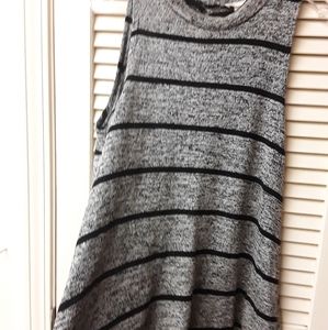 Grey Black Striped Boho r2d Tank Top M